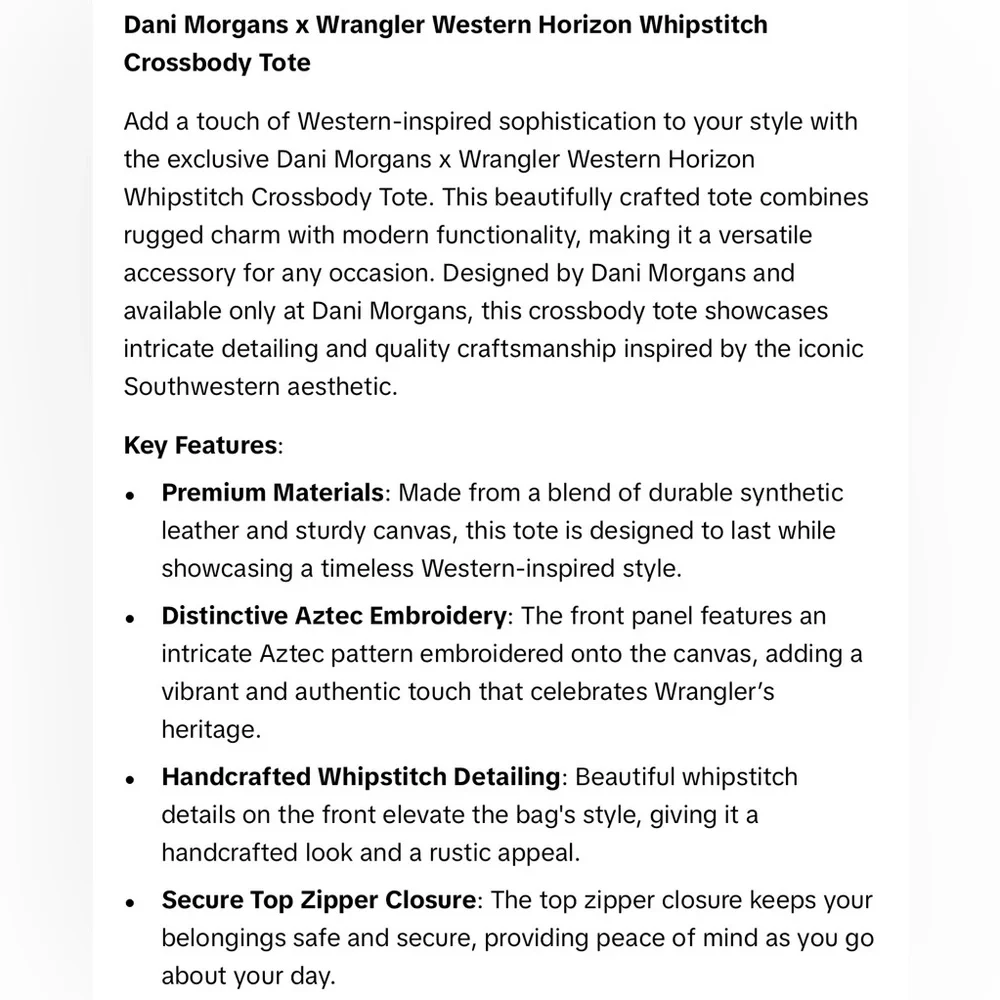 Wrangler western print tote bag structured purse brown tan country girl - Picture 5 of 11